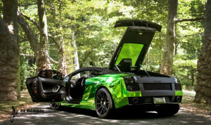 Lamborghini Gallardo wrapping totale verde cromato