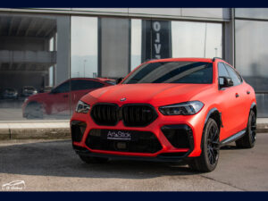 bmw x6 m competition 3m 2080 rosso opaco car wrapping xpel ultimate plus