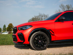 bmw x6 m competition 3m 2080 rosso opaco car wrapping xpel ultimate plus