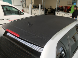 Audi A3 sportback personalizzata con pellicola nero carbonio e vetri oscurati posteriori