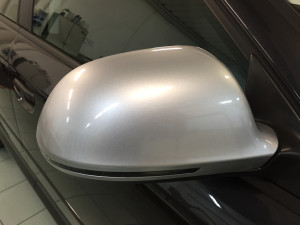 Audi A3 wrapping tetto specchietti argento lucido 3