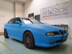 Car wrapping Alfa Romeo 166 pellicola azzurro opaco 3M 1080 thiene vicenza 3