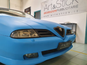 Car wrapping Alfa Romeo 166 pellicola azzurro opaco 3M 1080 thiene vicenza 3