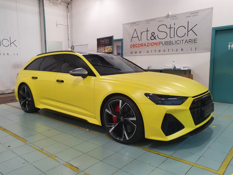 Car wrapping personalizzazioni Audi RS6 hexis oscuramento fari vetri