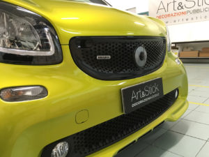 Car wrapping smart fortwo brabus pellicola hexis gold metallic thiene vicenza