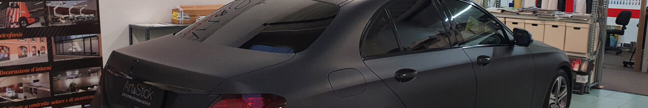 Car wrapping vetri oscurati fari cromature dechrome mercedes classe e