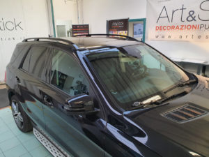 Copertura-cromature-Mercedes GLE pellicola-nero-lucida 2