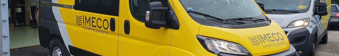 Decorazione Fiat Ducato cabinato pellicola cast car wrapping adesivi prespaziati imeco 2