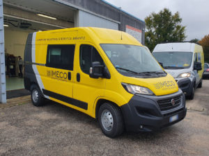 Decorazione Fiat Ducato cabinato pellicola cast car wrapping adesivi prespaziati imeco 2