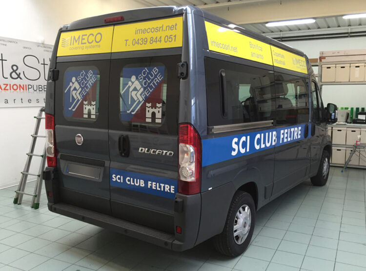 Decorazione automezzi per associazioni sportive imeco sci feltre