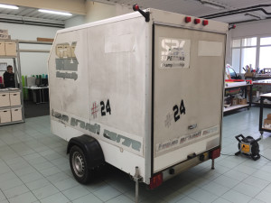 Decorazione carrello portamoto adesivi stampati binotto bin8 motocross