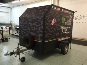 Decorazione carrello portamoto adesivi stampati binotto bin8 motocross