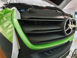 Decorazione mercedes sprinter pellicola cast verde metallizzato car wrapping prespaziati