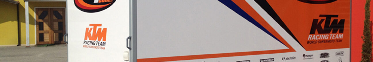 RIMORCHIO PORTA MOTO KTM decorazione per il mondiale supermotard