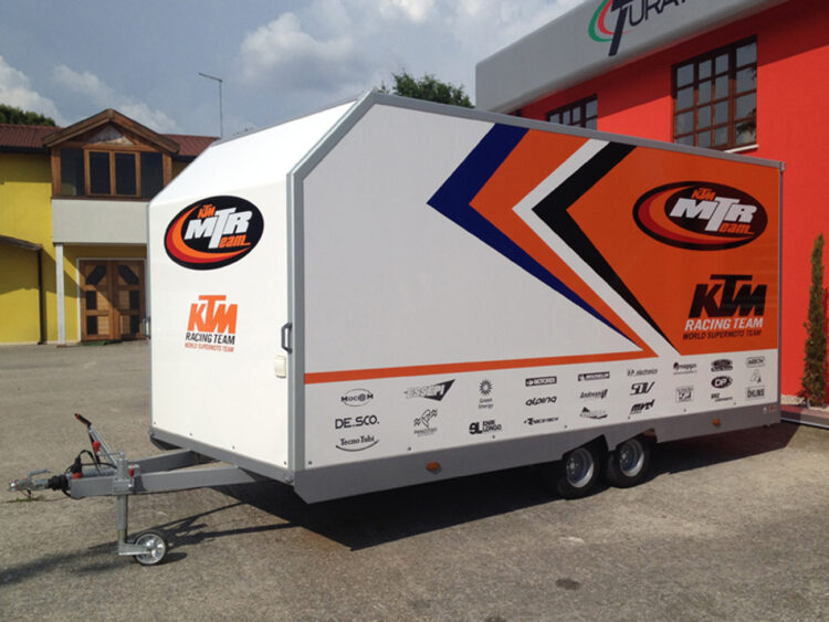 RIMORCHIO PORTA MOTO KTM decorazione per il mondiale supermotard