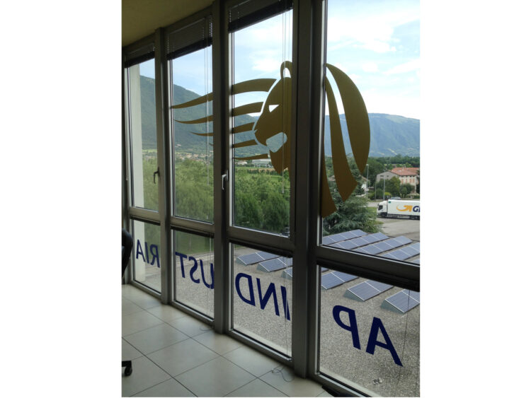 Decorazione vetri con adesivi prespaziati colore blu e oro 1 Decorazione vetri con adesivi prespaziati colore blu e oro