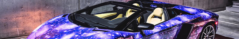 Lamborghini Aventador Roadster Shows wrappata con effetto galassia 1 Lamborghini Aventador Roadster Shows wrappata con effetto galassia