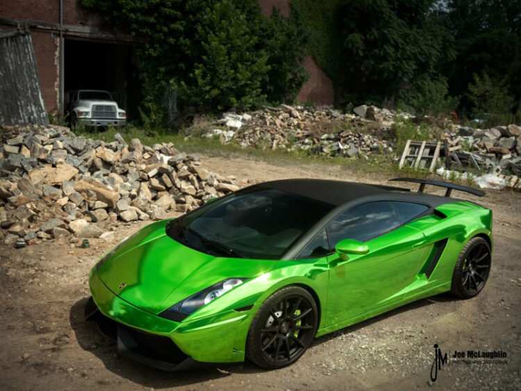 Lamborghini Gallardo wrapping totale verde cromato