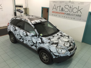 OPEL ANTARA car wrapping camouflage artic opaco mimetico