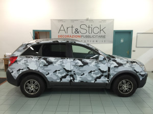 OPEL ANTARA car wrapping camouflage artic opaco mimetico