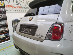 Oscuramento-protezione-fari-pellicola-oscurante abarth 500 posteriori