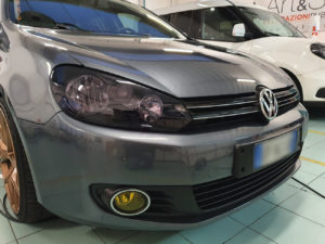 Oscuramento-protezione-fari-pellicola-oscurante volkswagen golf anteriori