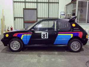 PEUGEOT 205 GTI decorazione con adesivi stampa digitale talbot, rignic, rigoni+nicoli, rig+nic, thiene, vicenza