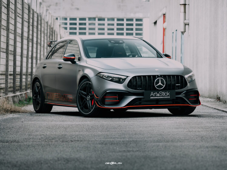 Protezione PPF antisasso opaco xpel stealth Mercedes A45S Street Style Edition