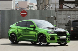 Re-Styling Hamann BMW X6 wrapping totale verde cromato