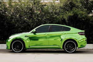 Re-Styling Hamann BMW X6 wrapping totale verde cromato