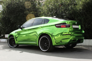 Re-Styling Hamann BMW X6 wrapping totale verde cromato