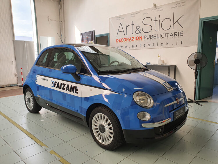 Rivestimento completo fiat 500 pellicola cast car wrapping stampata laminata fai zane