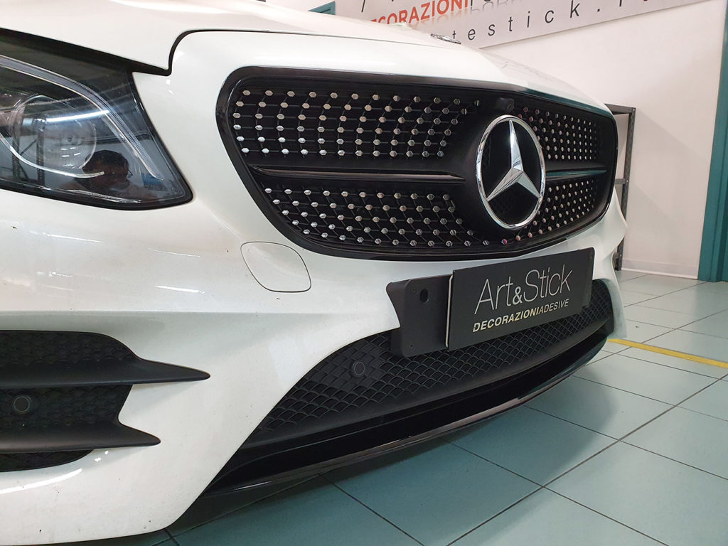 Rivestimento cromature Mercedes classe E cabrio pellicola nera opaca lucida specchietti thiene vicenza
