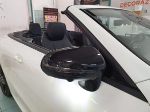 Rivestimento cromature Mercedes classe E cabrio pellicola nera opaca lucida specchietti thiene vicenza