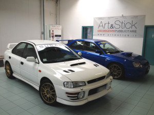 SUBARU IMPREZA WRX STI 1 serie - fascia parasole e adesivi vari