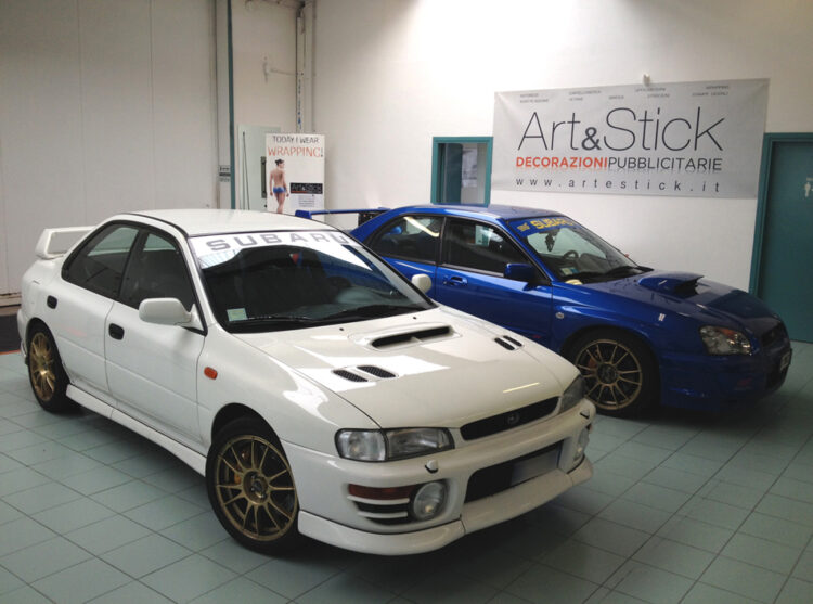 SUBARU IMPREZA WRX STI - fascia parasole e adesivi vari
