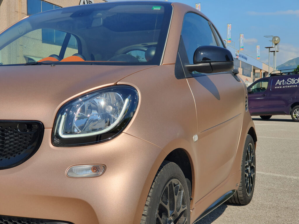 Smart ForTwo cambio colore in Satin Metallic ROSE GOLD apa