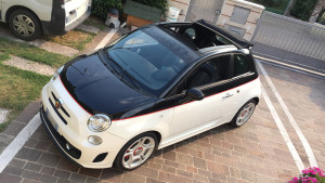 abarth 500 C fascia parasole nero carbonio wrapping