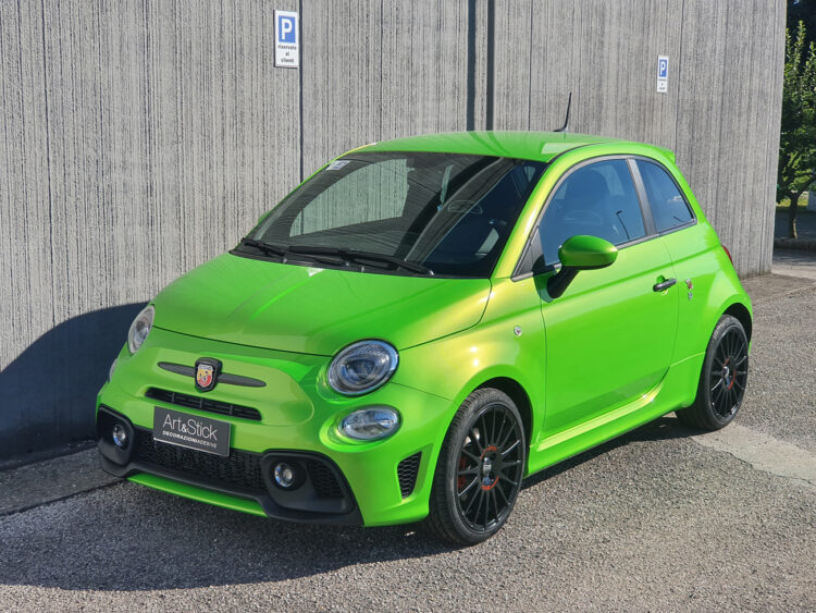 abarth 595 500 car wrapping hexis verde wasabi green gloss