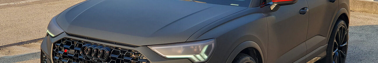 audi rsq3 car wrapping nero opaco matte black avery