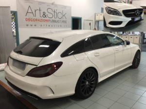 copertura cromature laterali nero wrapping mercedes cls