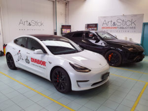 decorazione tesla model 3 adesivi prespaziati diabor artestick