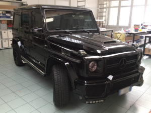 mercedes g wrapping nero carbonio lucido sott