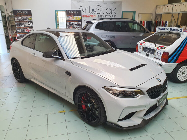 pellicola protettiva trasparente ppf paint protection film hexis bodyfence bmw m2 cs