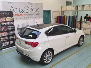 rivestimento tetto specchietti alfa giulietta car wrapping nero lucido